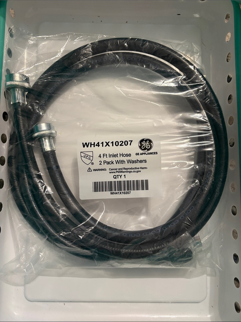 GE Appliances WH41X10207 4ft Inlet Hose Set - Black.   2 pack with washers